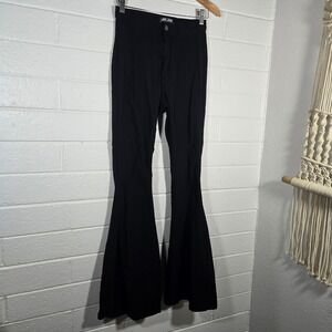 JC & JQ Jeans Black Flare Bell Bottom Pants Large High Rise Goth Hippie Office
